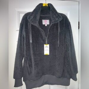 Women’s Cozy Gray Sherpa Pullover M
